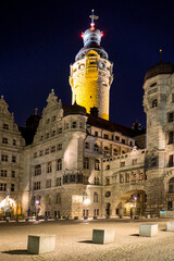 Fototapeta premium Innenstadt Leipzig am Abend