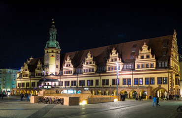 Fototapeta na wymiar Leipzig Markt und altes Rathaus