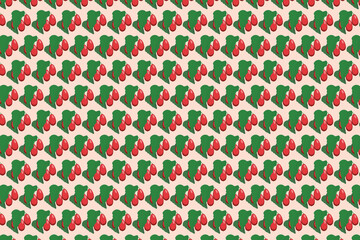 Dogwood pattern on pink. Bright fruit pattern