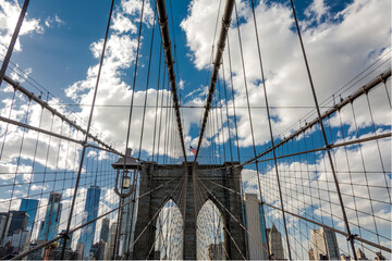 Sky views across the Brooklyn Bridge