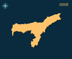 Modern map of ASSAM , india state map ASSAM , indian state infographics