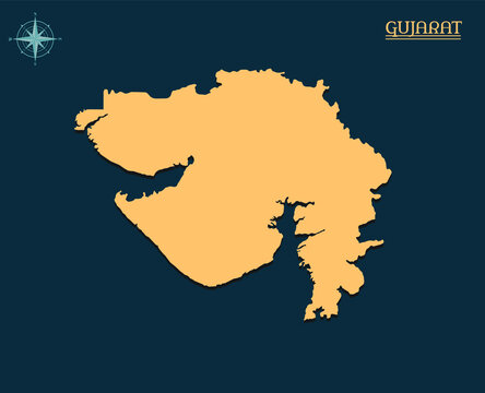 Modern map of GUJARAT , india state map GUJARAT , indian state infographics