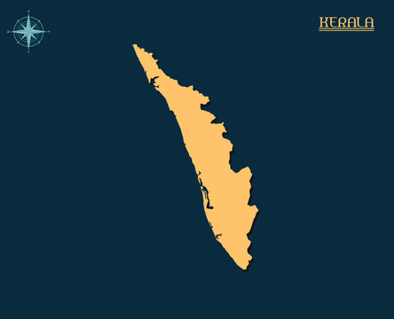 Modern map of KERALA , india state map KERALA , indian state infographics