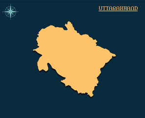 Modern map of UTTARAKHAND, india state map UTTARAKHAND , indian state infographics