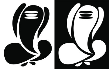 Black and white Lord Ganesha - vector illustration