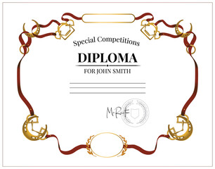 Horse vintage frame design isolated. Use it for makeing web or print posters for equine competitions or stable.