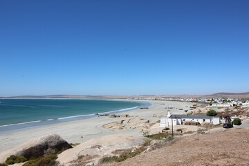 view of the beach and bay