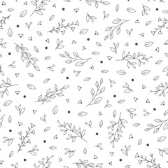 Seamless pattern with hand drawn flowers, vector illustration