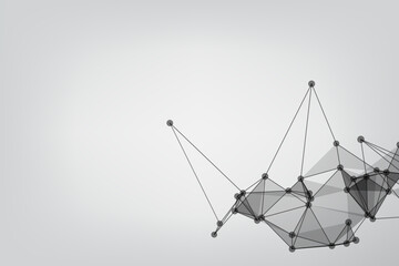 Geometric graphic background molecule and communication. Minimalism chaotic illustration. Concept of the science, chemistry, biology, medicine. Background Technology connecting dots and line.