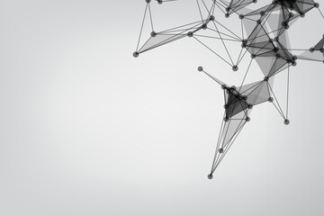 Geometric graphic background molecule and communication. Minimalism chaotic illustration. Concept of the science, chemistry, biology, medicine. Background Technology connecting dots and line.