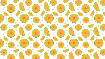 Melon vector. Melon pattern wallpaper. Melon on white background.