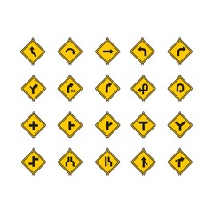 Set of road sign icons