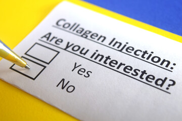 One person is answering question about collagen injection.