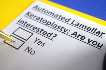 One person is answering question about automated lamellar keratoplasty.