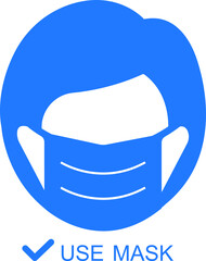 use mask icon. corona virus protect icon