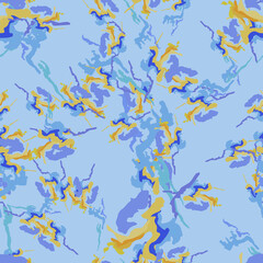 Naklejka premium Winter UFO camouflage of various shades of blue and orange colors