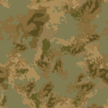Forest camouflage of various shades of green and brown colors