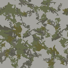 Urban camouflage of various shades of green and grey colors