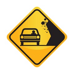 Falling rocks sign