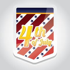 Naklejka premium USA independence day badge