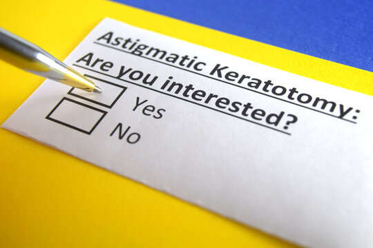One person is answering question about astigmatic keratotomy.
