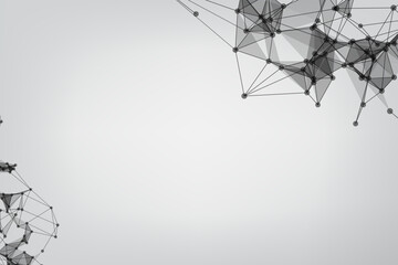 Abstract Polygonal Space Gray Background. Technology connecting dots and line.