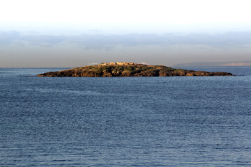 Beautiful Illot de Sa Galera. Illes Balears, Mallorca Spain. Monument archaeological 3rd and 2nd centuries BC