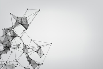 abstract low poly lines mesh white. Background Technology connecting dots and line.