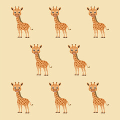 Cute animal character. Smiling penguin illustration isolated on pastel background. Set of animal. Clipart. Soft green yellow blue orange background.