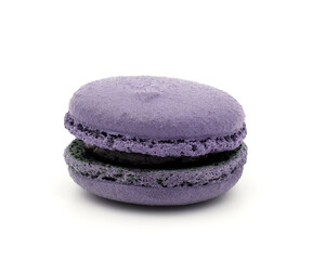 Colorful purple macaroon on white background. clipping path