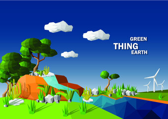 Environmentally friendly the world. Vector illustration of ecology