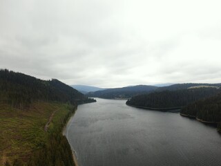 Aerial photos of lake Belis, a very beautiful place, with beautiful scenery and people can relax and breath the fresh air