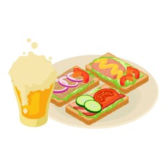 Traditional snack icon. Isometric illustration of traditional snack vector icon for web