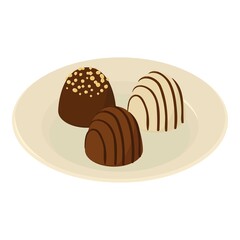 Chocolate dessert icon. Isometric illustration of chocolate dessert vector icon for web
