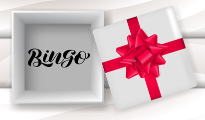 Vector stock illustration. Bingo brush lettering for banner or card.