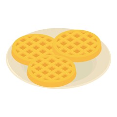Belgian waffle icon. Isometric illustration of belgian waffle vector icon for web
