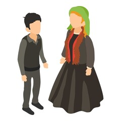 National dress icon. Isometric illustration of national dress vector icon for web