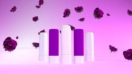 Lip balm packaging mock-up cosmetics