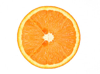 Fresh orange cut in half