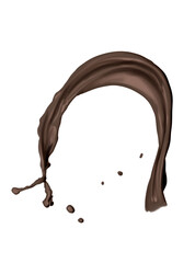 Splash of melted chocolate on white background