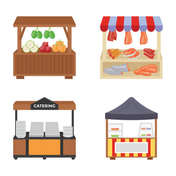 Food Carts Flat Icons 