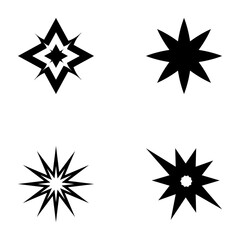 Light Rays Glyph Vector Icons
