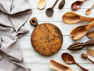 Fototapeta na wymiar Old vintage kitchen utensils