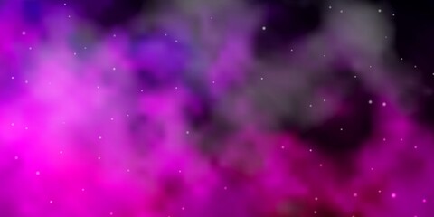 Obraz premium Dark Purple, Pink vector background with colorful stars. Colorful illustration with abstract gradient stars. Design for your business promotion.