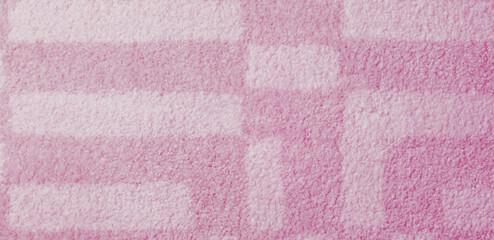 Soft pink carpet texture as background, top view. Banner design