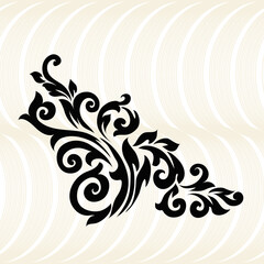 Fototapeta premium illustration VINTAGE. ornamental floral elements for tattoo, design, cards and prints. Abstract floral vector illustration.
