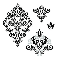 Vector illustration VINTAGE. ornamental floral elements for tattoo, design, cards and prints. Abstract floral vector illustration.