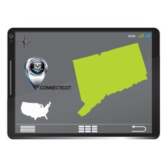 Tablet pc with connecticut map