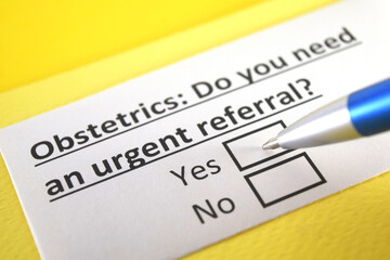 Fototapeta premium One person is answering question about obstetrics.