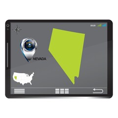 Tablet pc with nevada map